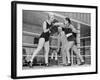 Two Women Box in a Ring, with a Referee Present-null-Framed Photographic Print