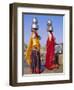 Two Women by a Well Carrying Water Pots, Barmer, Rajasthan, India-Bruno Morandi-Framed Photographic Print