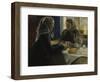 Two women drinking coffee-Johannes Flintoe-Framed Giclee Print