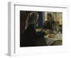 Two women drinking coffee-Johannes Flintoe-Framed Giclee Print