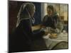 Two women drinking coffee-Johannes Flintoe-Mounted Giclee Print