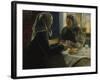 Two women drinking coffee-Johannes Flintoe-Framed Giclee Print