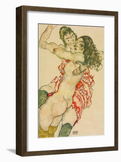 Two Women Embracing-Egon Schiele-Framed Giclee Print