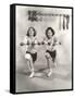 Two Women Exercising with Dumbbells at Gym-null-Framed Stretched Canvas