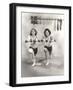 Two Women Exercising with Dumbbells at Gym-null-Framed Photo