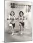 Two Women Exercising with Dumbbells at Gym-null-Mounted Photo