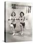 Two Women Exercising with Dumbbells at Gym-null-Stretched Canvas