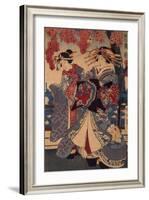Two Women in a Flower Garden, by Utagawa Kunisada-Utagawa Kunisada-Framed Giclee Print