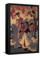 Two Women in a Flower Garden, by Utagawa Kunisada-Utagawa Kunisada-Framed Stretched Canvas