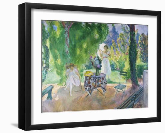 Two Women in a Garden in Summer, C.1923-Henri Lebasque-Framed Giclee Print