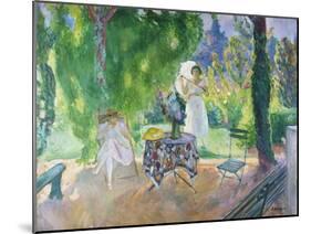 Two Women in a Garden in Summer, C.1923-Henri Lebasque-Mounted Giclee Print