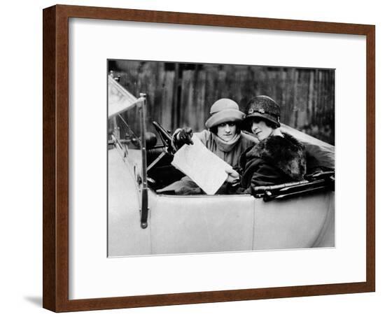 Two Women in an 11.9 Hp Calcott, C1922--Framed Photographic Print