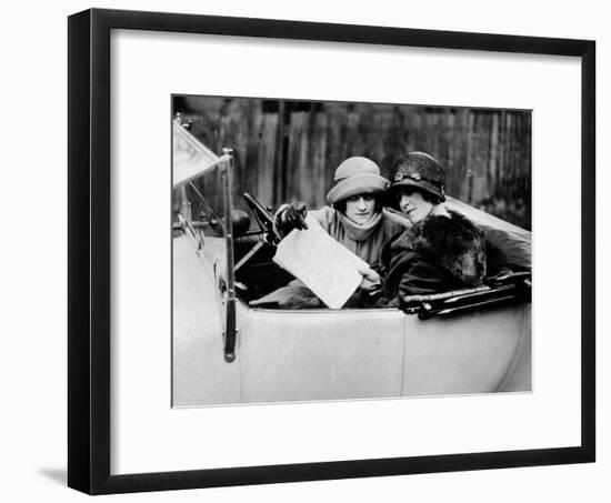 Two Women in an 11.9 Hp Calcott, C1922-null-Framed Photographic Print