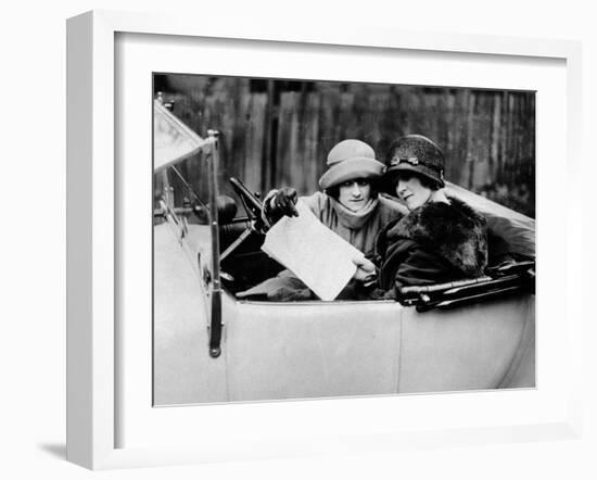 Two Women in an 11.9 Hp Calcott, C1922-null-Framed Photographic Print