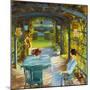 Two Women in an Arbor, (Oil on Canvas)-Lydia Field Emmett-Mounted Giclee Print