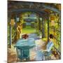 Two Women in an Arbor, (Oil on Canvas)-Lydia Field Emmett-Mounted Giclee Print