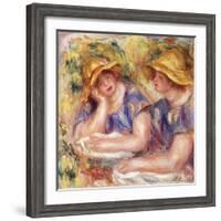 Two Women in Blue Dresses (The Two Sisters); Deux Femmes En Corsage Bleu (Les Deux Soeurs), 1919-Pierre-Auguste Renoir-Framed Giclee Print