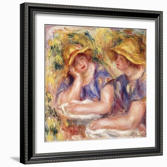 Two Women in Blue Dresses (The Two Sisters); Deux Femmes En Corsage Bleu (Les Deux Soeurs), 1919-Pierre-Auguste Renoir-Framed Giclee Print