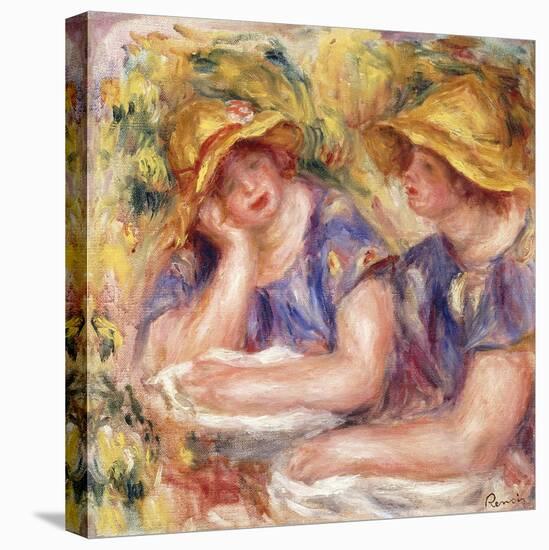 Two Women in Blue Dresses (The Two Sisters); Deux Femmes En Corsage Bleu (Les Deux Soeurs), 1919-Pierre-Auguste Renoir-Stretched Canvas