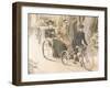 Two Women in Cycle-Drawn Carriage-null-Framed Art Print