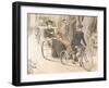 Two Women in Cycle-Drawn Carriage-null-Framed Art Print