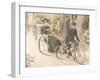 Two Women in Cycle-Drawn Carriage-null-Framed Art Print