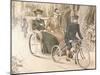 Two Women in Cycle-Drawn Carriage-null-Mounted Art Print