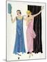 Two Women in Evening Dresses by Paul Poiret-null-Mounted Art Print