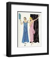 Two Women in Evening Dresses by Paul Poiret-null-Framed Art Print