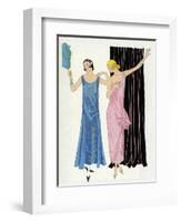 Two Women in Evening Dresses by Paul Poiret-null-Framed Art Print