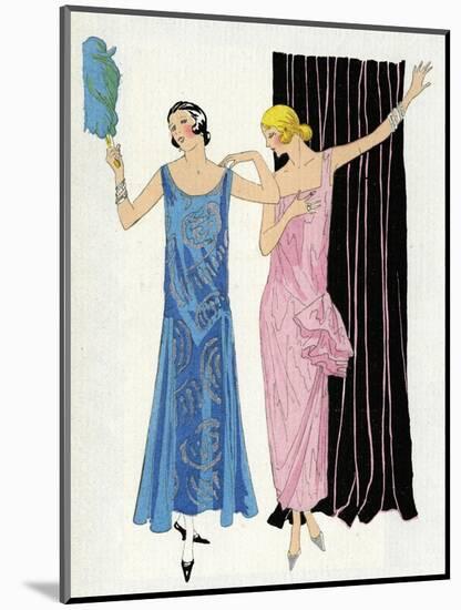 Two Women in Evening Dresses by Paul Poiret-null-Mounted Art Print