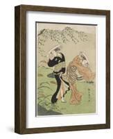 Two Women in High Wind, C. 1767-Suzuki Harunobu-Framed Giclee Print