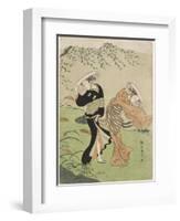 Two Women in High Wind, C. 1767-Suzuki Harunobu-Framed Giclee Print