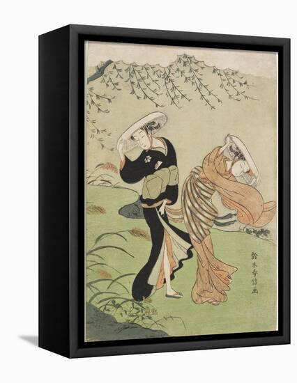 Two Women in High Wind, C. 1767-Suzuki Harunobu-Framed Stretched Canvas