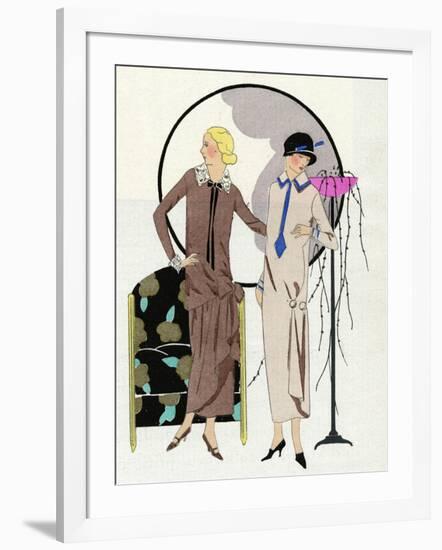 Two Women in Outfits by Premet-null-Framed Art Print