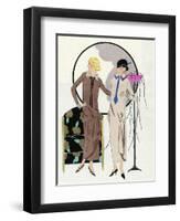 Two Women in Outfits by Premet-null-Framed Art Print