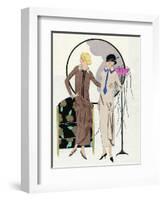 Two Women in Outfits by Premet-null-Framed Art Print