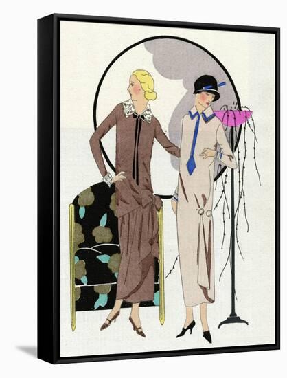 Two Women in Outfits by Premet-null-Framed Stretched Canvas