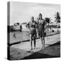 Two Women in Swimsuits Beside a Swimming Pool, Balboa, Panama, 1931-null-Stretched Canvas