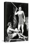 Two Women in swimsuits, vintage photo-French School-Stretched Canvas