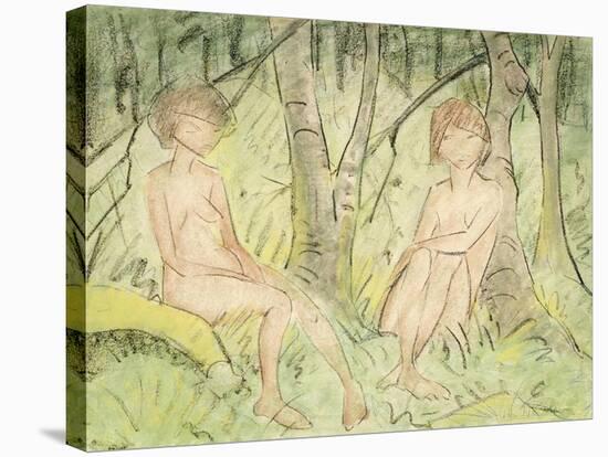 Two Women in the Forest, circa 1925-Otto Mueller-Stretched Canvas