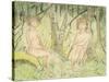 Two Women in the Forest, circa 1925-Otto Mueller-Stretched Canvas