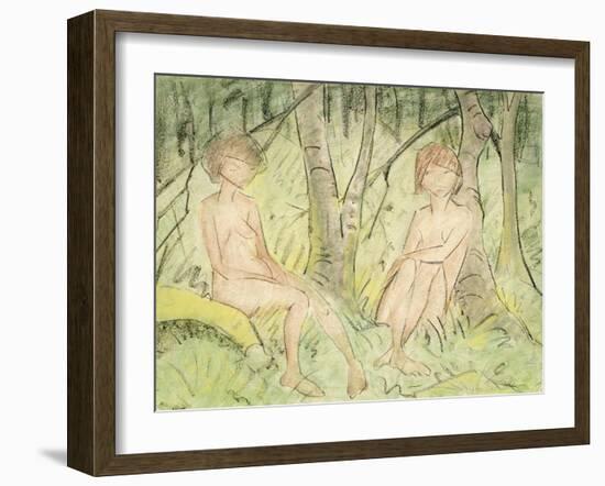 Two Women in the Forest, circa 1925-Otto Mueller-Framed Giclee Print