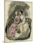 Two Women in the Latest French Fashions-null-Mounted Art Print