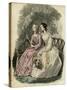 Two Women in the Latest French Fashions-null-Stretched Canvas