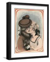 Two Women Kiss-Axel Thiess-Framed Art Print