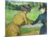 Two Women Leaning on a Gate-Edgar Degas-Mounted Giclee Print