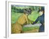 Two Women Leaning on a Gate-Edgar Degas-Framed Giclee Print