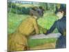 Two Women Leaning on a Gate-Edgar Degas-Mounted Giclee Print