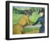 Two Women Leaning on a Gate-Edgar Degas-Framed Giclee Print